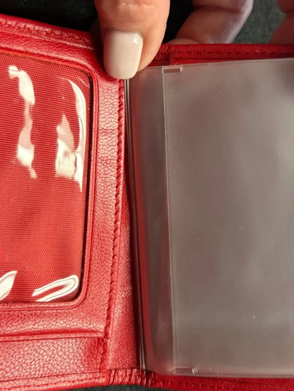 Red Rose Embroidered Hair-On-Hide Genuine Leather Card Organizer Wallet